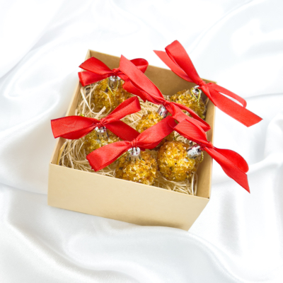 Gintarinių Kalėdinių žaisliukų rinkinys - "G-AMBER CHRISTMAS"